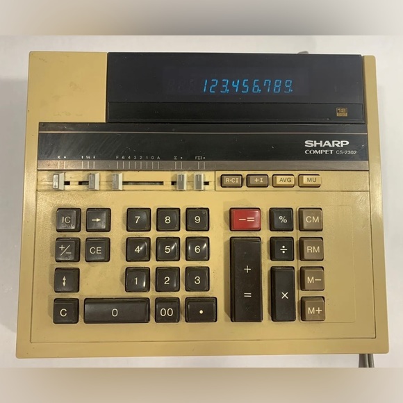 VTG Sharp COMPET CS-2302 Electronic Calculator Machine Tested (1982) - Picture 4 of 10